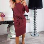 PRETTYGARDEN Women's Fashion Casual Long Sleeve Belted Party Bodycon Sheath Pencil Dress